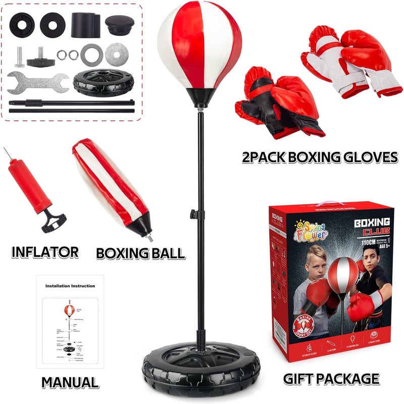 spring flower Big Punching Bag for Kids Included 2 Pack Boxing Gloves, Boxing Toys for Boys, Boxing Bag Sets with Height Adjustable Stand, for Boys & Girls Age 5 6 7 8 9 10 Years Old - Image 3
